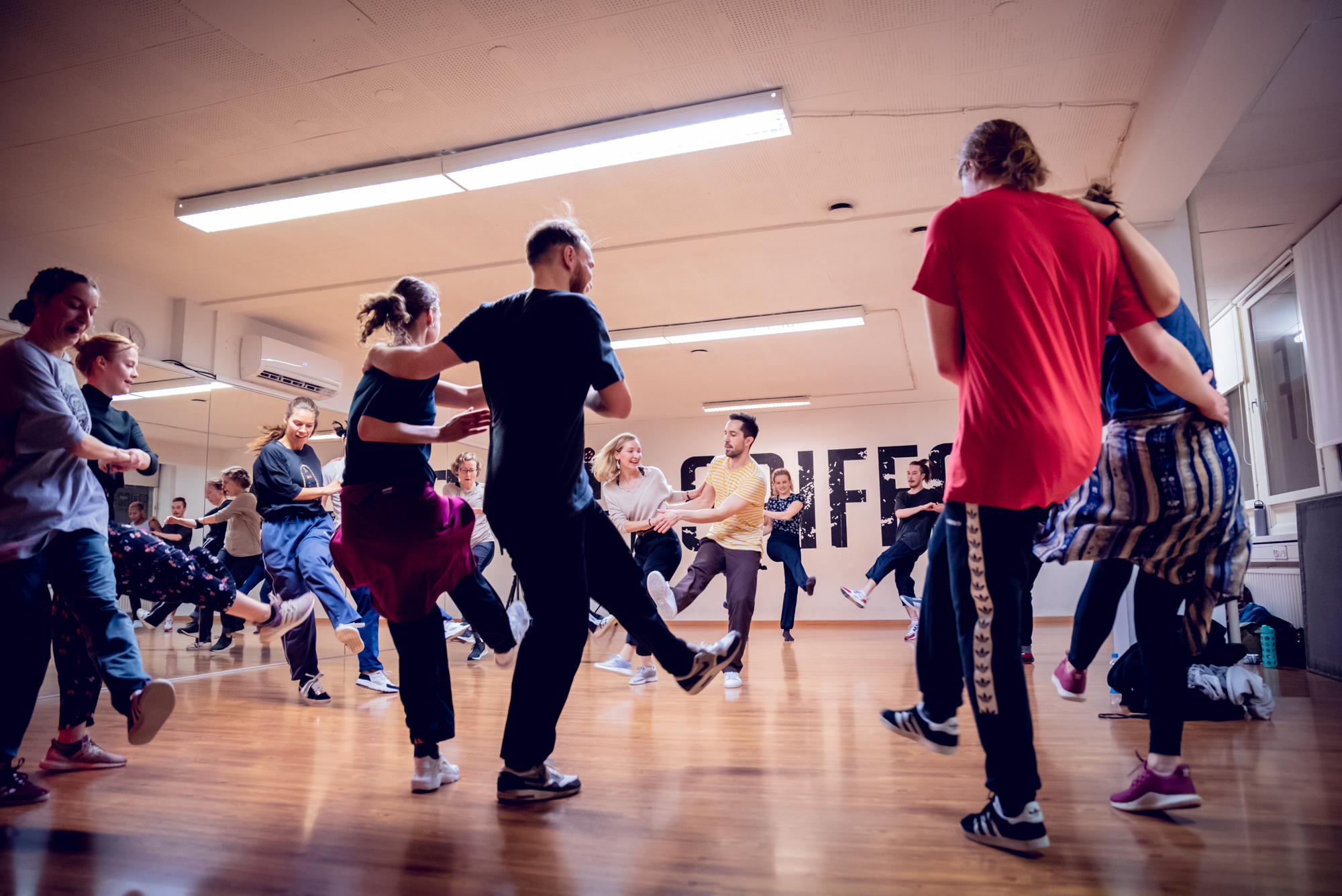 Tanja and Kay teaching a Charleston class